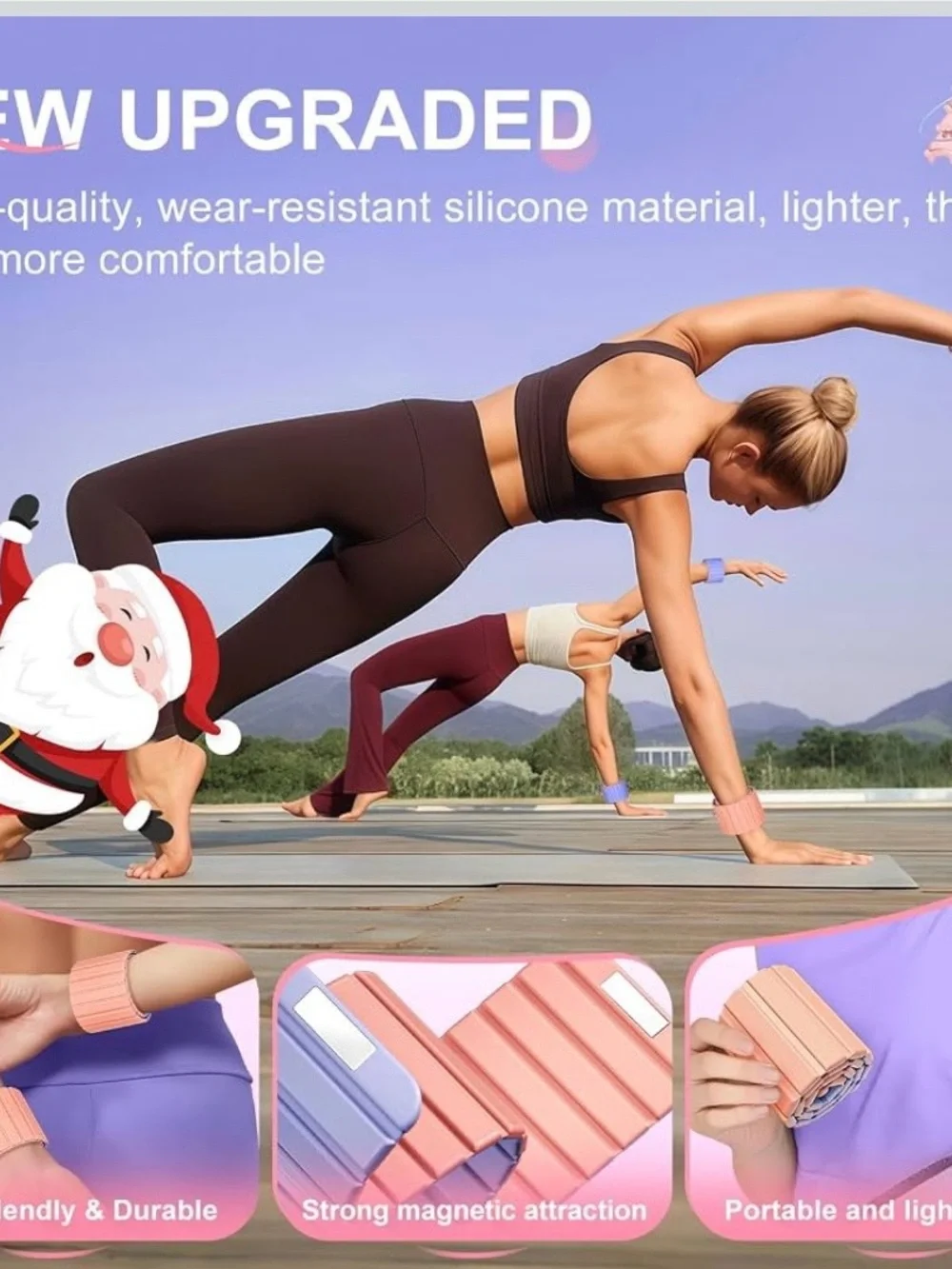 2 Pcs. Magnetic  Pink Fitness Ankle/Wrist Weight 1.1 lbs Waterproof (New)